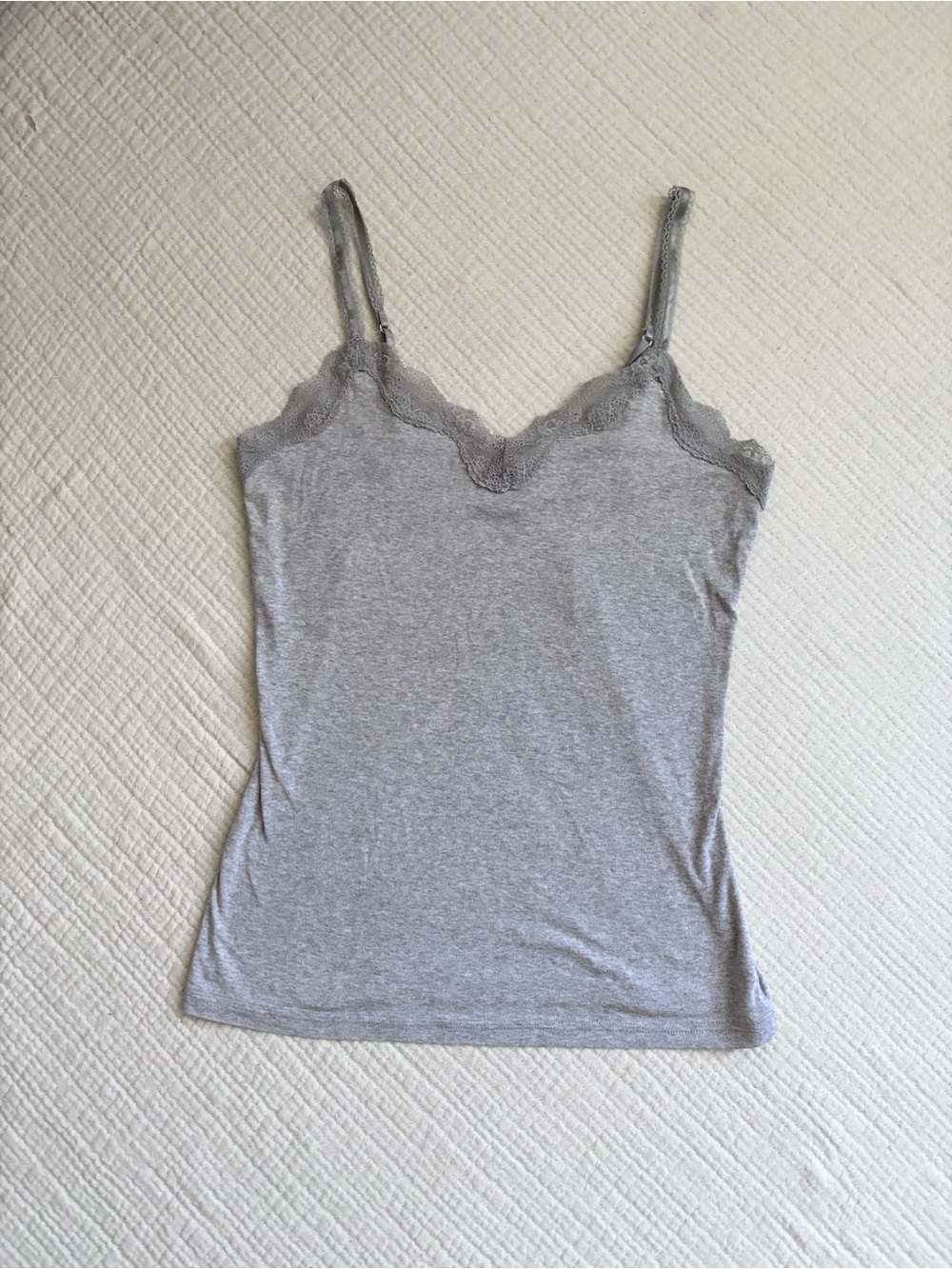 old navy y2k grey lace trim cami